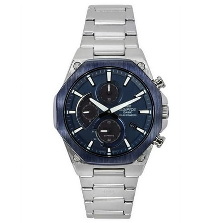 Casio Edifice Analog Slim Line With Sapphire Crystal Chronograph Blue Dial Solar EFS-S570DB-2A 100M Men's Watch