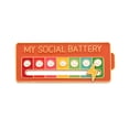 thumbnail image 3 of Broche Esmaltado My Social Battery 7 Moods Lapel Pins () Naranja, 3 of 5