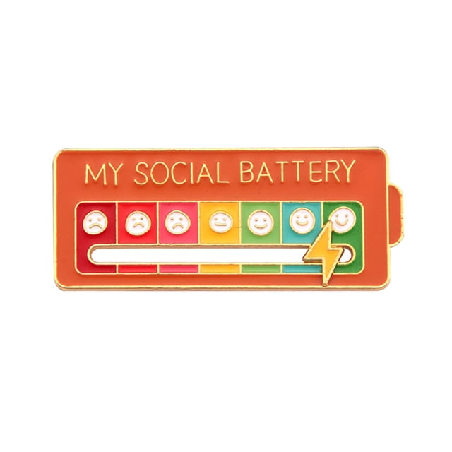 Broche Esmaltado My Social Battery 7 Moods Lapel Pins (naranja)