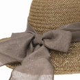 thumbnail image 4 of WITHMOONS Women Floppy Flanging Straw Sun Hat Summer Beach Cap Wide Brim Ribbon CR9979 (Brown), 4 of 5