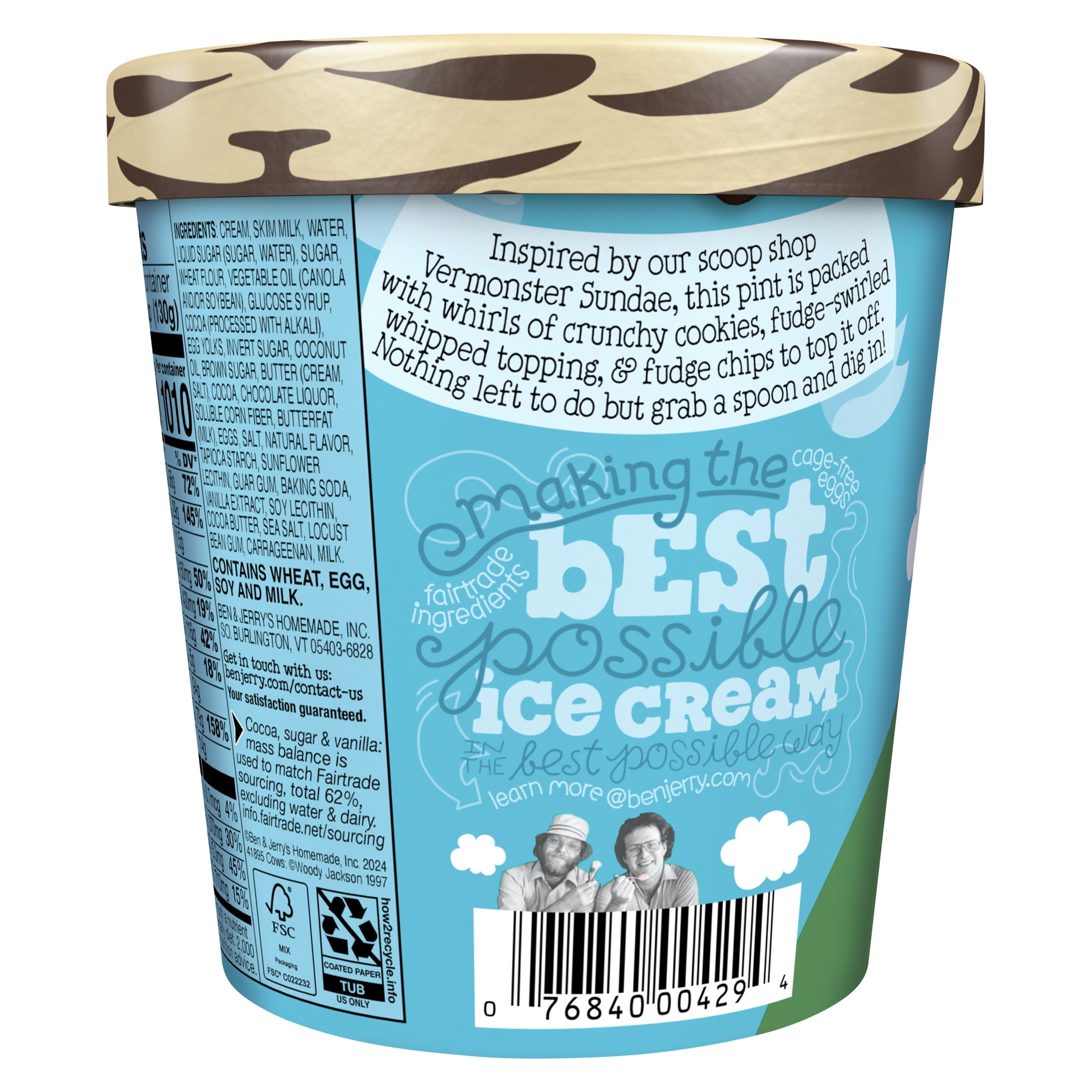 Ben & Jerry's Sundae Cookie Vermont-ster Sundae Vanilla Ice Cream, 14.4 oz