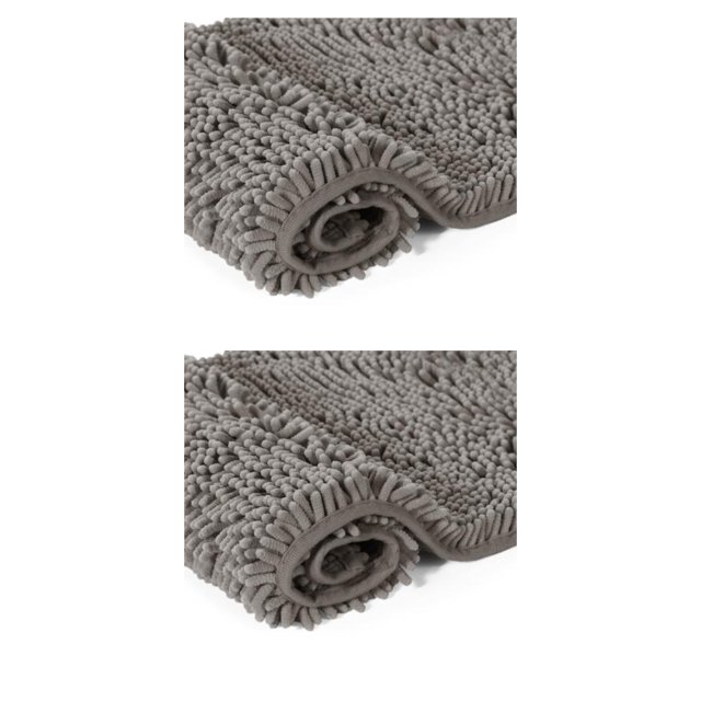 Kearding Alfombrilla de chenilla sin derramamiento con fuerte absorción de agua rápida y fuerte absorción baño gris profundo 20*32 pulgadas Gris profundo 20*32 pulgadas 2Conjunto