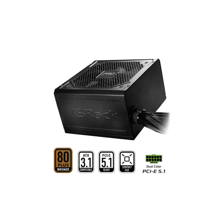 ASRock PRO Series PRO-750B 750 W ATX 3.1 Compatible 80 PLUS BRONZE Certified Power Supply