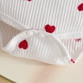 thumbnail image 6 of CAICJ98 Baby Girl Summer Clothes Newborn Romper Love Heart Print Short Sleeved Ruffled Bow Skirt Headband Infant Outfits Set (Red,6-9 Months), 6 of 7