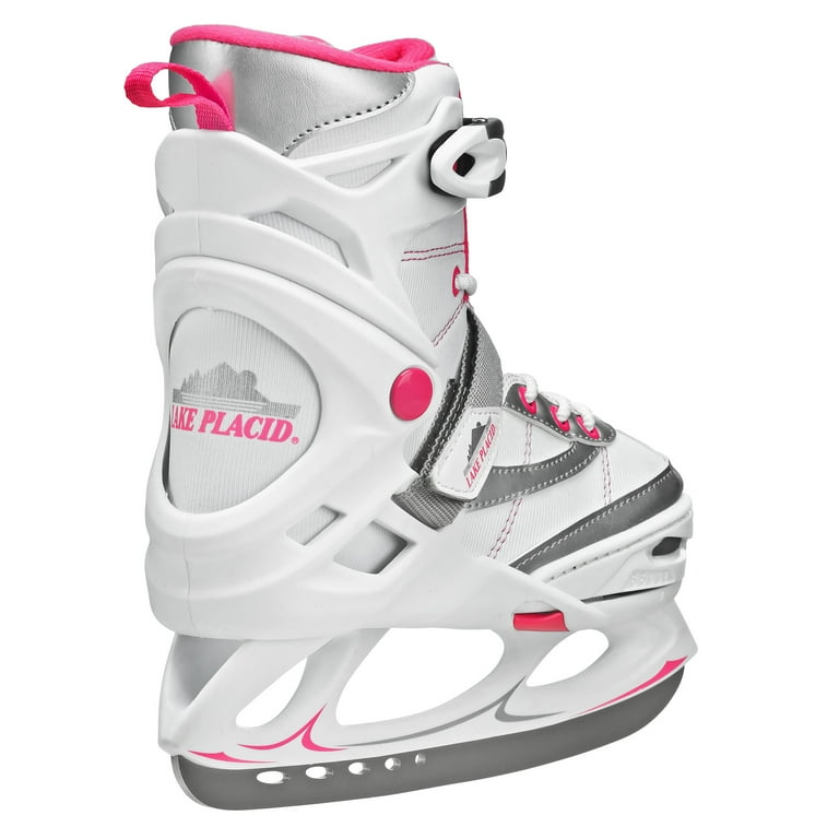 Lake Placid Monarch Girl´s Adjustable Ice Skate White/Pink Small