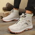 thumbnail image 3 of Waterproof Hiking Boots for Women Men Durable Non Slip Lace up Mid Calf Combat Trekking Booties, 3 of 8