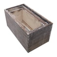 thumbnail image 3 of Set of 3, Wood Rustic Rectangular Boxes Planter Holders Centerpieces, Natural, ABN5E137-NTRL, 3 of 5