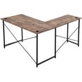 thumbnail image 1 of L-Shaped Computer Desk, Corner Desk Gaming Table Computer Desk L Shaped Desks Gaming Desks with Large Desktop for Home Office, Brown, 1 of 7