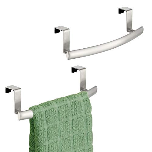 mDesign Modern Metal Kitchen Storage Over Curved Towel Bar