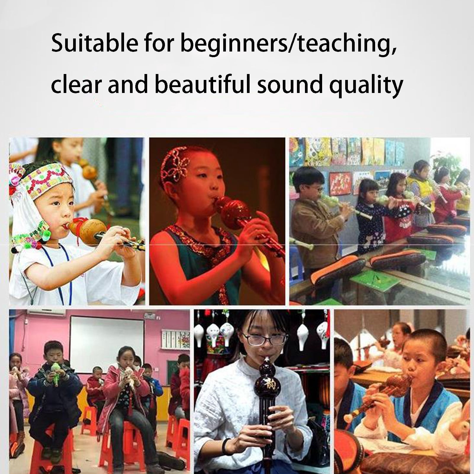 China Handmade Bamboo Hulusi Flute Ethnic Musical Instrument Traditional Instrument with Carrying Case for Beginners