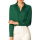 thumbnail image 1 of CAMISAS ELEGANTES PARA MUJER INSPIRADAS CHIC, CON CUELLO PUNTA V Y MANGAS LARGAS, BLUSA DE SATÉN SUAVE TALLA 3XL VERDE, 1 of 8