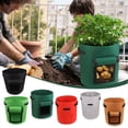 thumbnail image 3 of 5 Gallon Fabric Aeration Pots with Harvest Flap, Heavy Duty Nonwoven Garden Planter Bags for Organic Vegetable Growing, Dark Green, 3 of 4