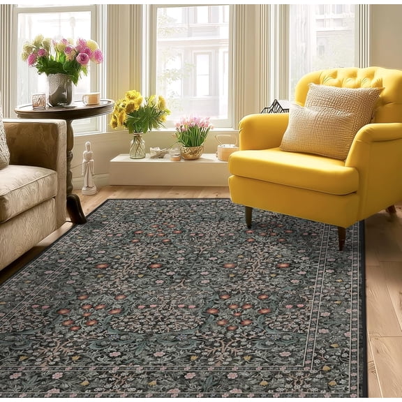 Bedroom Rug 5x7 Area Rugs Washable Green Rugs for Living Room