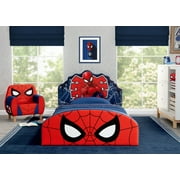 Marvel Spider-Man Upholstered Twin Bed by Delta Children, Red/Blue