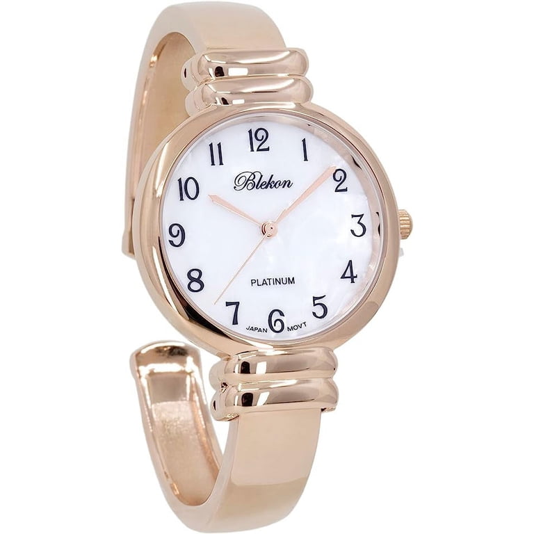 Mother of Pearl Cuff Bracelet Watch for Women Japanese Quartz Bangle Style Amazon.com: Blekon Original Mother of Pearl Cuff Bracelet  main image 3