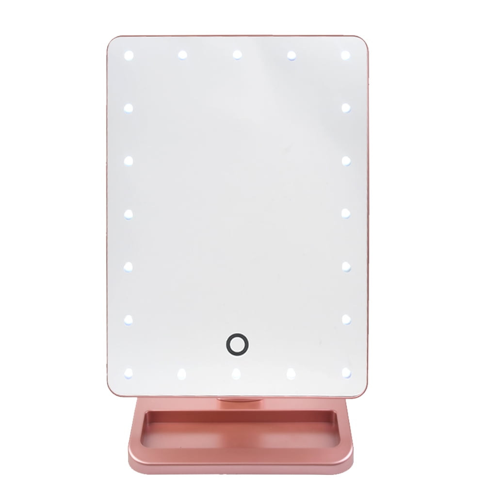 QLOUNI Vanity Mirror with Lights Bluetooth Lighted Makeup Mirror Touch Screen Wireless Audio