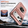 thumbnail image 5 of ELEHOLD for iPhone 17 Pro Max Rugged Hard Case with Metal Ring Holder Kickstand Work with Magnetic Car Mount Hidden Card Slot Pocket Shockproof Protective Cover,Rosegold, 5 of 7