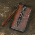thumbnail image 6 of TAZAG men's long wallet genuine leather crocodile pattern business multi-card clutch bag head layer cowhide money clip, 6 of 6