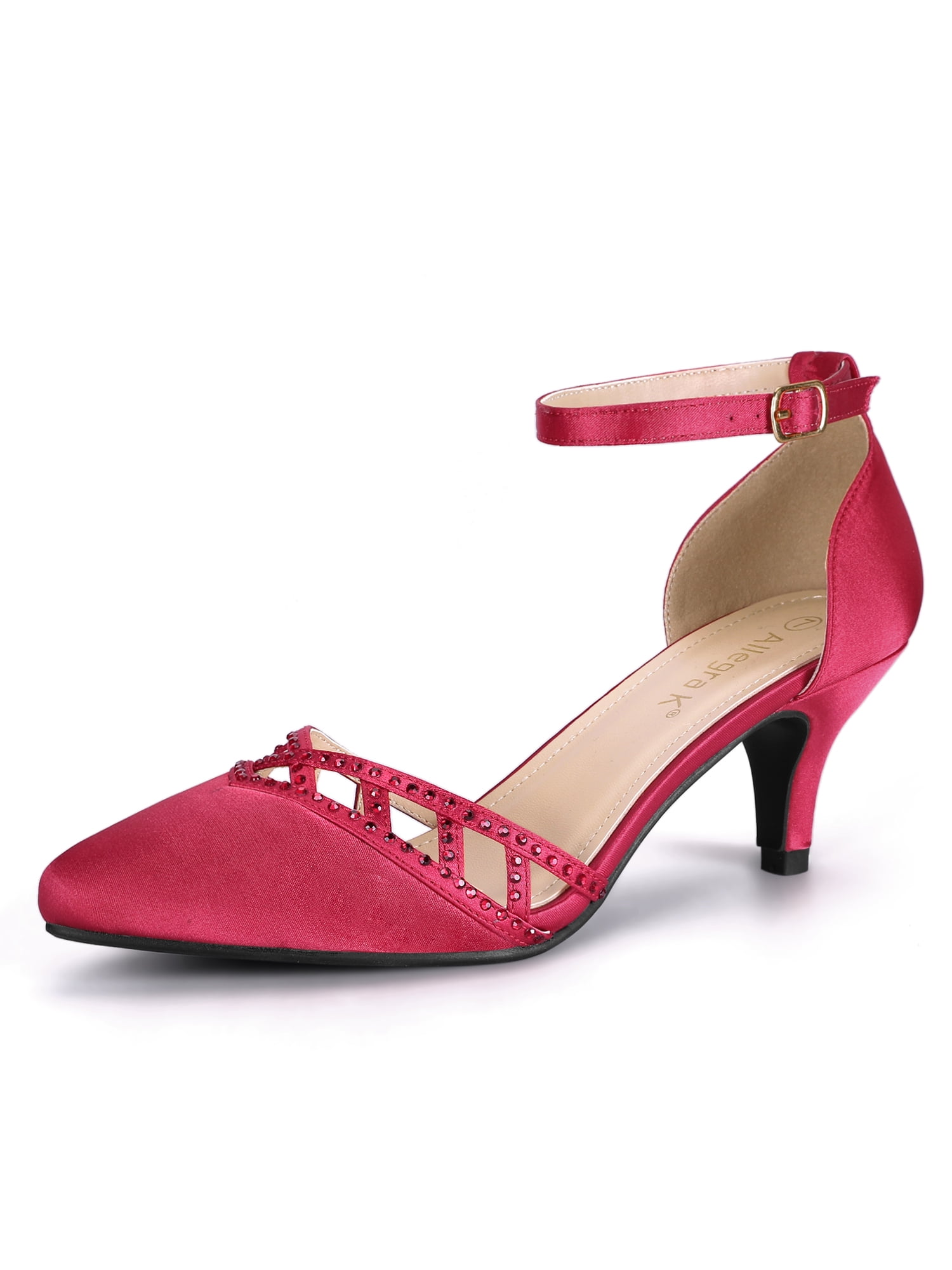 kitten heel red pumps