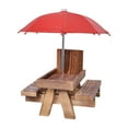thumbnail image 1 of Comedero para ardillas con paraguas, resistente casa de alimentación para ardillas, comedero para ardillas, mesa de picnic de madera para patio, 1 of 9