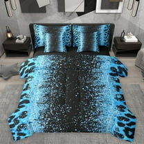 Homewish Leopard Print 7-Piece Bedding Comforter Set For Children Teens Female Girls,Bling Glitter King Bedding Sets,Dreamy Princess Ultra Soft Bed Sheets,Super Cozy Room Decor,Reversible