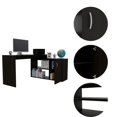 thumbnail image 3 of TUHOME Axis L-Shaped Desk Engineered Wood Desks in  Black, 3 of 6