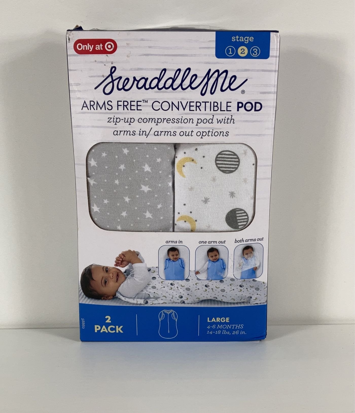 Open Box SwaddleMe Arms Free Convertible Pod, 2pk, Large(4-6 Months)