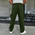 thumbnail image 4 of DDAPJ pyju ! Mens Cargo Work Pants Stretch Twill Casual Hiking Pants Elastic Waist Straight Wide Leg Trousers with Multi Pockets Army Green XXL, 4 of 9