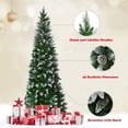 thumbnail image 6 of Gymax 7.5ft Snow Flocked Pencil Christmas Tree Classic Realistic PVC Needles, 6 of 10