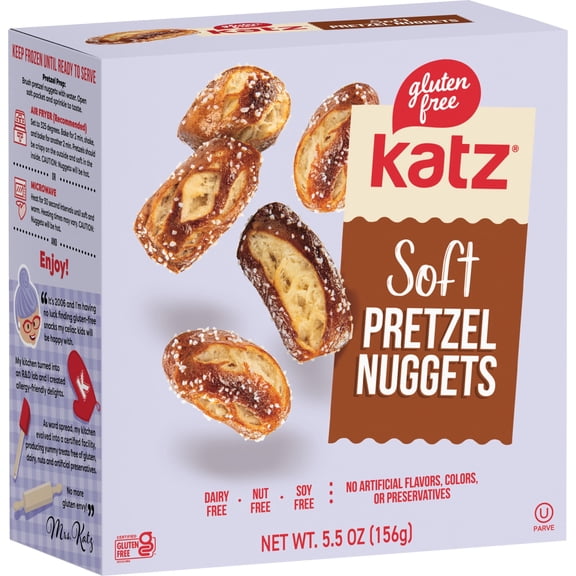 Katz Gluten Free Soft Pretzel Nuggets |Gluten Free, Dairy Free, Nut Free, Soy Free, Kosher | (1 Pack, 5.5 Ounce Each)