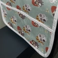 thumbnail image 3 of Christmas Microwave Oven Cover, Owls in Hats Ready for Xmas Party Mistletoe and Faded Snowflakes Yuletide, Water Resistant Organizer with Pockets for Kitchen, 36" x 12", Multicolor, by Ambesonne, 3 of 4