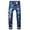 ZB Blue, variant on Mens Jeans Male Embroidered Rose Denim Ripped Slim Fit Stretch Trousers Men's Pants Light Blue 28