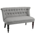 thumbnail image 2 of HOMCOM Upholstered Armless Fabric Loveseat with Button Tufted Design for Living Room with Wood Legs, Gray, 2 of 8