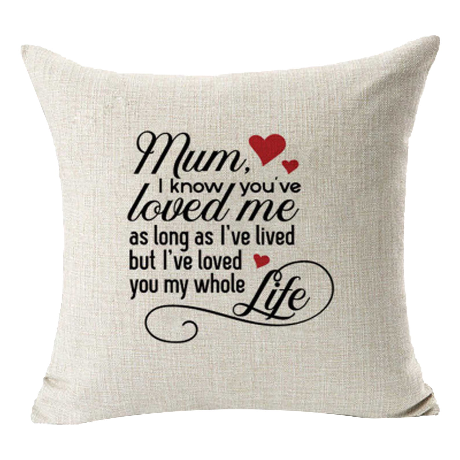 Mother’s Day Throw Pillow Covers Decorative Cotton Linen Cushion Case