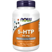 NOW Supplements, 5-HTP (5-hydroxytryptophan) 50 mg, Neurotransmitter Support*, 180 Veg Capsules
