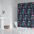 thumbnail image 2 of Dark Blue Christmas Pattern Shower Curtain 84"x72" ,Bathroom Decorative Shower Curtains Set with 12 Hooks,Modern Waterproof Washable Shower Curtain, 2 of 6