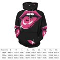 thumbnail image 2 of Pink Lips Tongue Stars Men's Women Vintage 3D Hooded Sweatshirt - All-Season Loose Fit Streetwear, 2 of 6