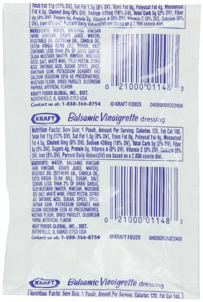 1.5 oz Signature Dressing-Liquid Balsamic Vinaigrette 1 Bag Each
