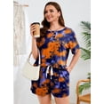 thumbnail image 5 of SHOWMALL Plus Size Activewear Sets for Women Sporty Two Piece Shorts Outfits Gym Running Suits YP Ink Navy 1X, 5 of 7