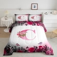 thumbnail image 2 of Erosebridal Letter Comforter Sets Queen Size For Teens,Rose Flower Bedding Queen Comforter Set,Butterfly Room Decorative,Reversible,Ultra Soft,3-Piece, 2 of 8
