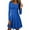 Blue, variant on Women's 2025 Spring Fall Crewneck Dress - Casual 3/4 Sleeve Pocketed Midi Dress