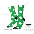 thumbnail image 4 of Pofeuu Green And White Polka Dot Print Crew Socks, Adult Running Hiking Socks for Youth and Adult, 4 of 6