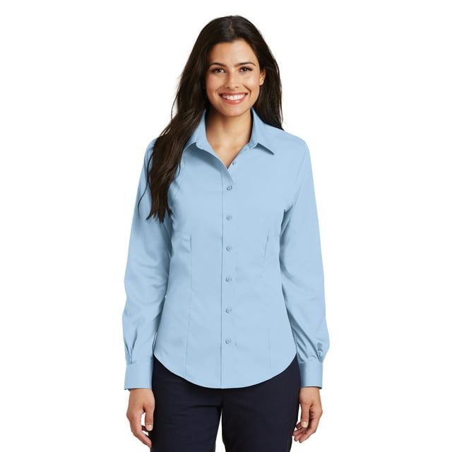 Camisa de sarga sin planchado Port Authority® para mujer. L638 Autoridad Portuaria L638