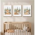 thumbnail image 2 of 3 Pcs Nursery Woodland Animals Canvas Wall Art Fox Bear Deer Painting Picture Wall Decor Cute Wild Animals Poster Print Artwork For Baby Bedroom Kids Room Home Decoration (12inx16in Framed), 2 of 5