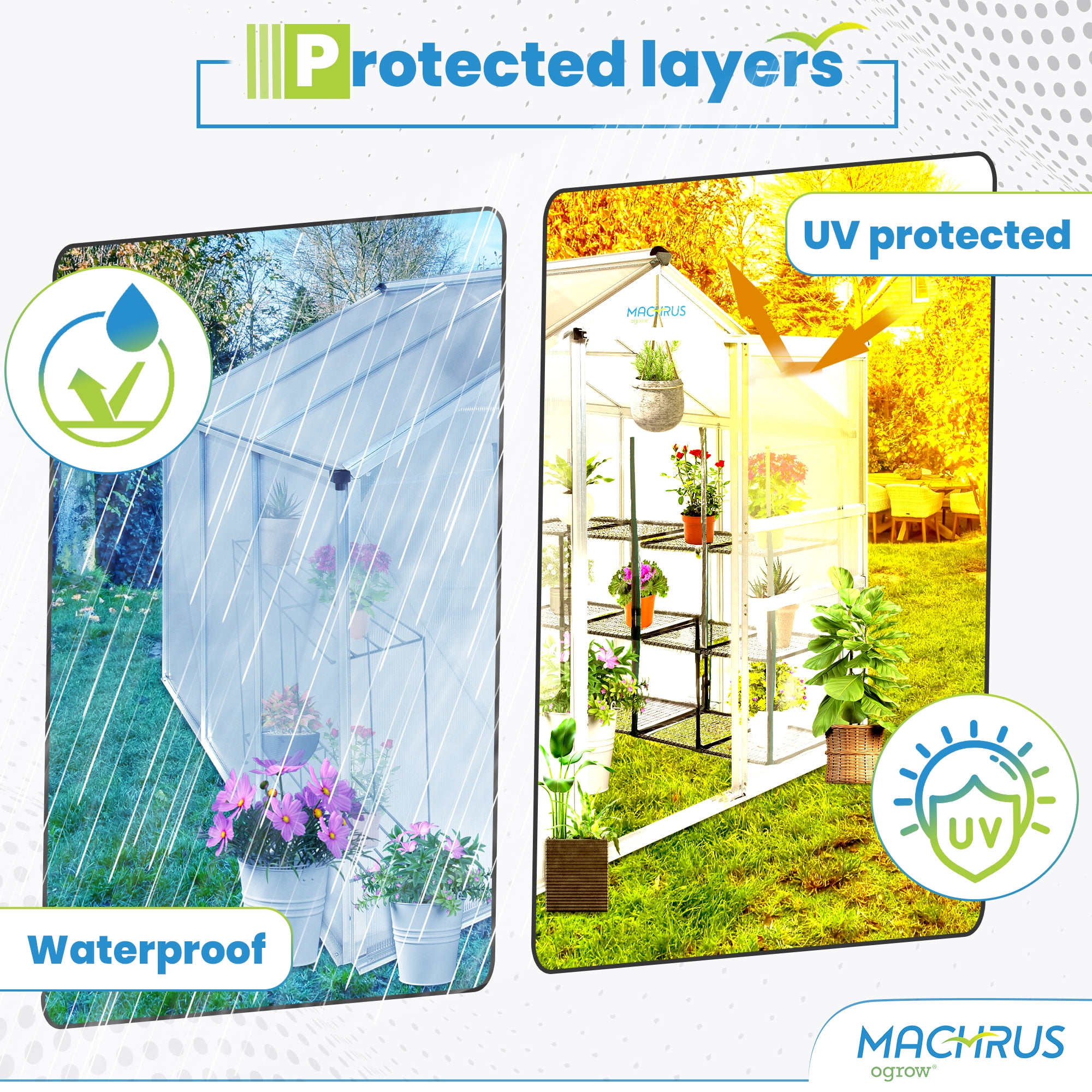 Portable Greenhouses for outdoors | 6 X 8 Greenhouse | Sunroom | Small Green House for plants |Aluminum Patio greenhouse plastic panels |Glass Greenhouse kits |Small greenhouses for outdoors by Ogrow