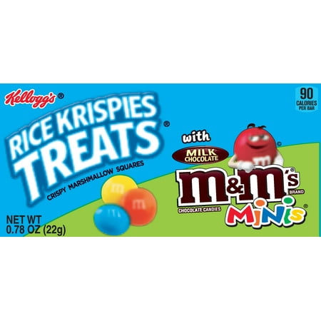 Kellogg's Blasted Rice Krispies Treats with M&M's Minis, 3.4 Oz., 6 Count