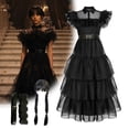 thumbnail image 2 of Disfraz de Halloween Wednesday Addams para niña, Vestidos para niña, Vestidos de fiesta de malla, disfraces de carnaval, trajes para niño de 110cm Gao Jinjia LED, 2 of 2