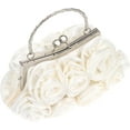 thumbnail image 7 of Women Flower Clutch Purse Rose Satin Evening Handbag Small Purse with Detachable Chain Strap for Wedding Party, 7 of 7