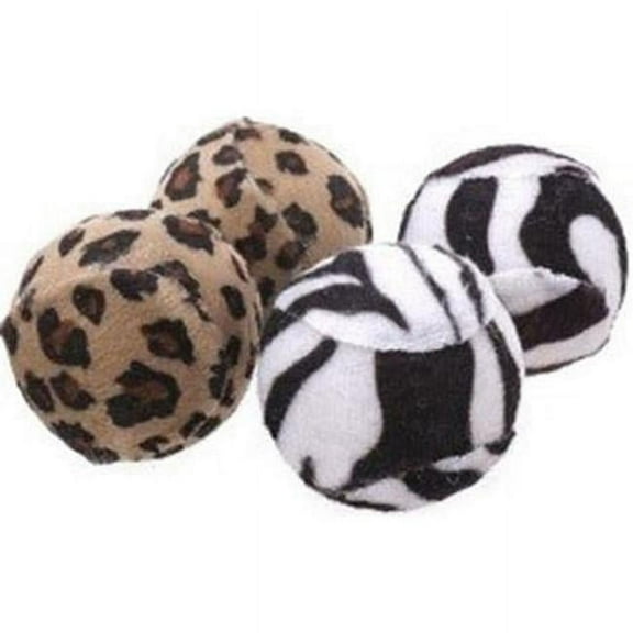 Ware Manufacturing 911529 Fun Fur Ball Cat Toy - Pack of 4