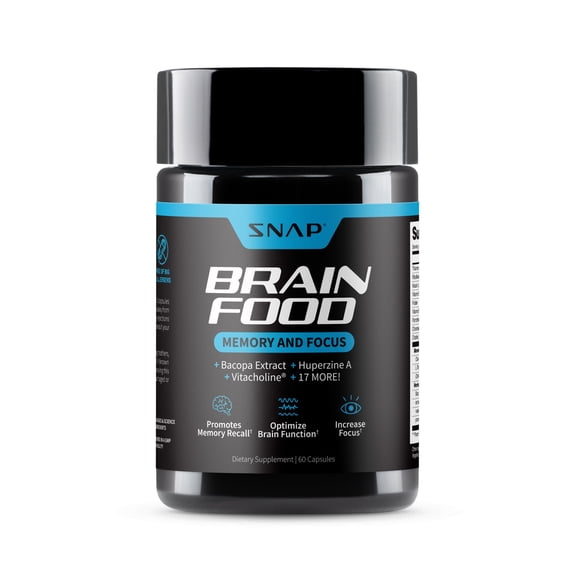 Snap Supplements Nootropic Supplement with Bacopa Extract, Memory and Focus, 60 Capsules
